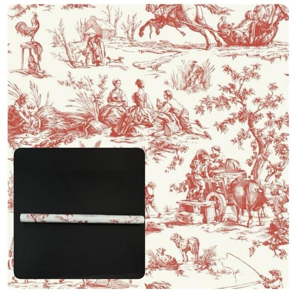 Other - York Wallpaper 1 Roll GR5925 Seasons Toile Red White Vintage Motif Wallcoverings